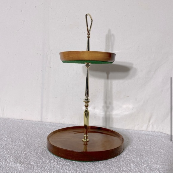 Vintage Hand Crafted In Sydney By The Sea Myrtlewood Two Tier Serving Tray - Picture 6 of 14